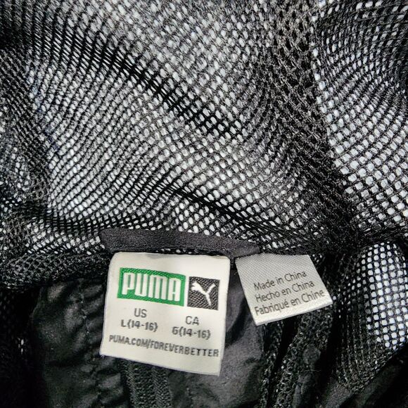 Puma Youth Rain Jacket Black & White Boy Sizes L(14-16) - Picture 4 of 7